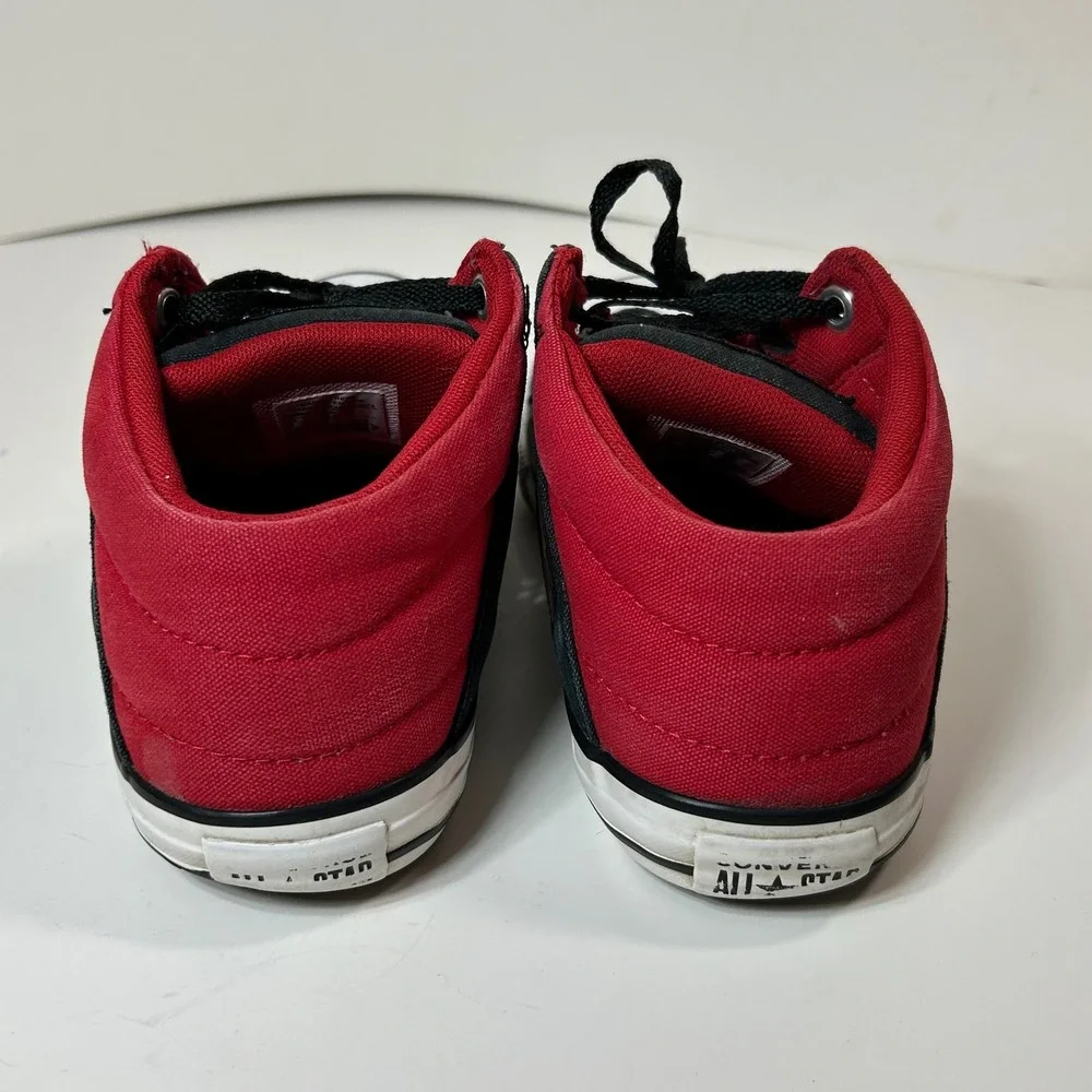 Converse Chuck Taylor All Star Axle Mid Black Red Junior Sneaker 663886F Size 6Y